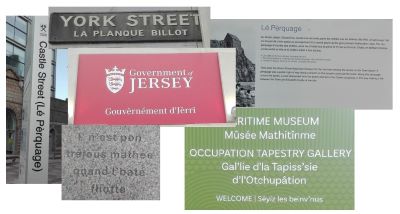 
Composite picture of signs in Jersey
